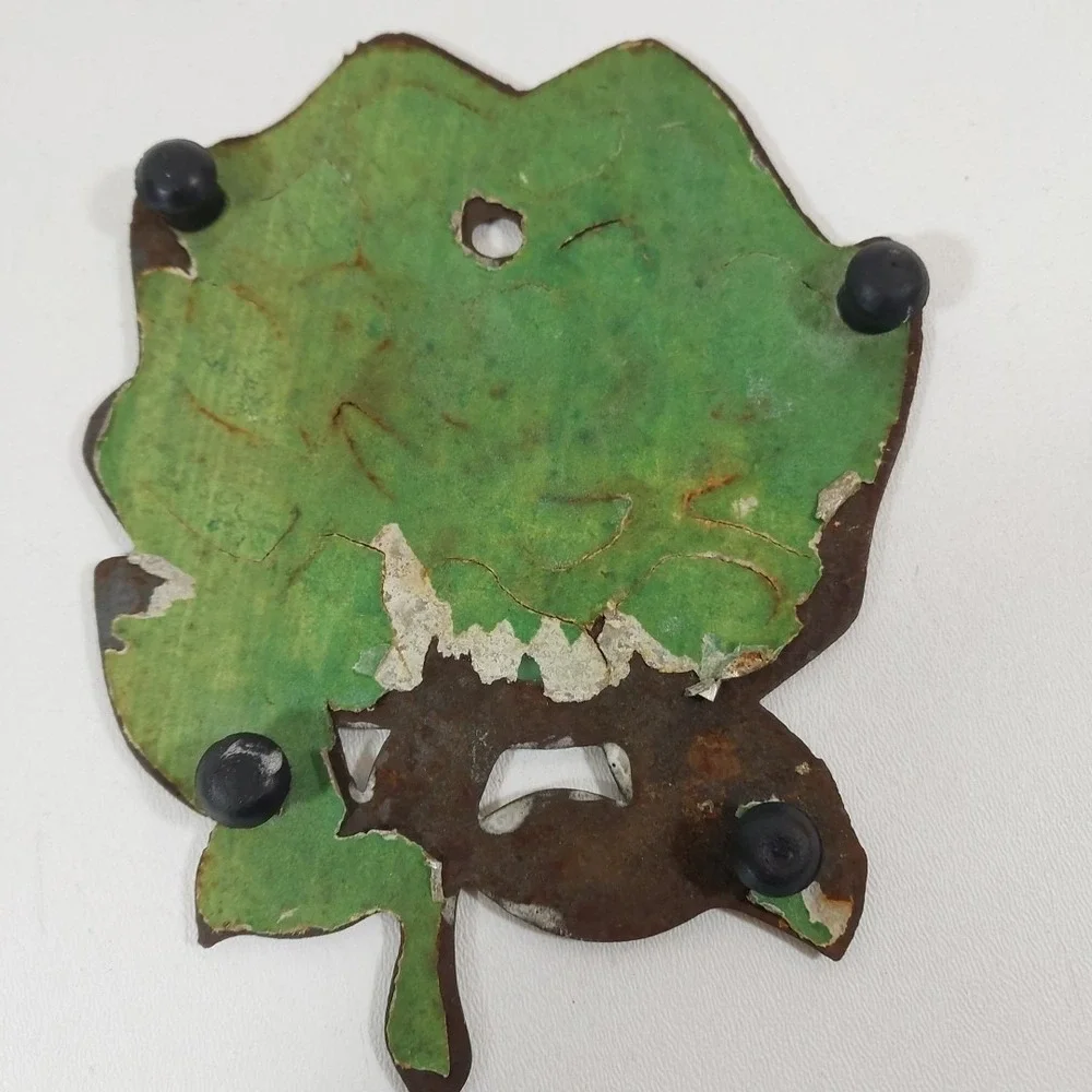 Vintage Rare Cast Iron‎ Rose Trivet Stained Glass Stand